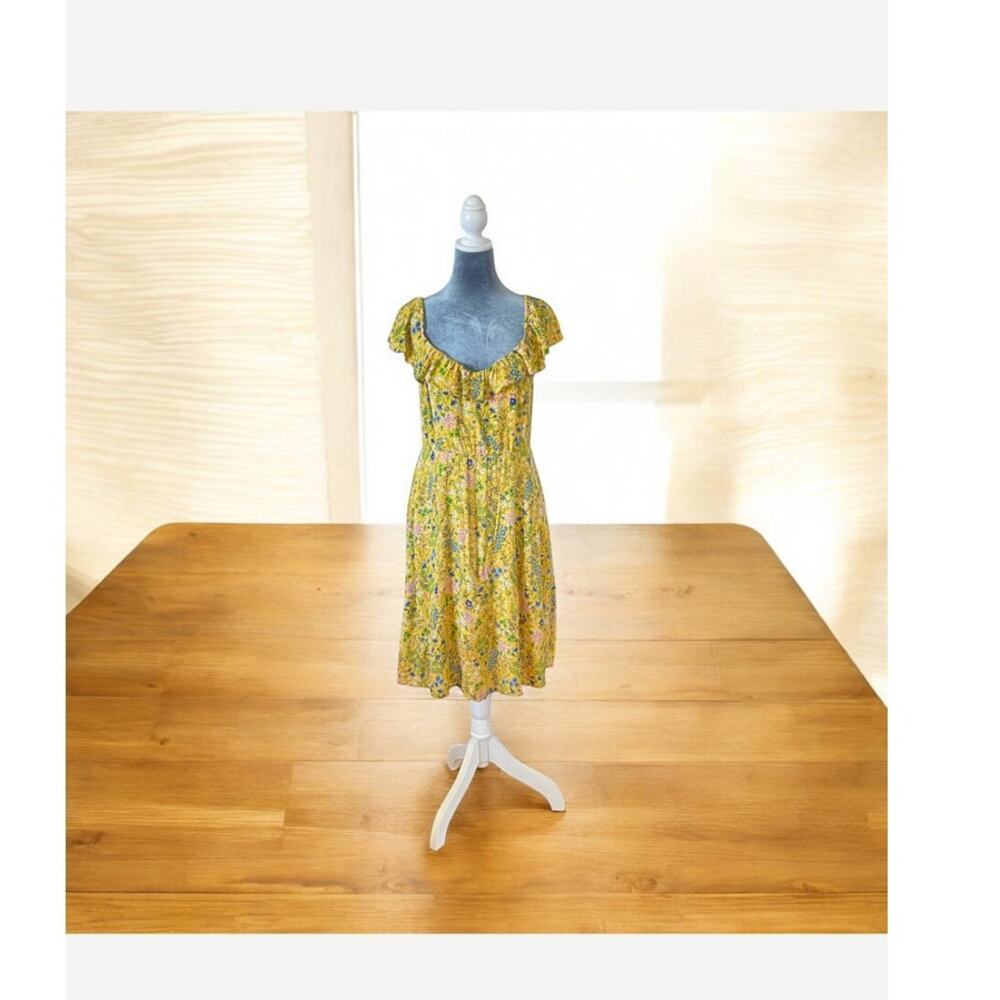 Old Navy Yellow floral CAMI fit & flare smocked back sundress, Large